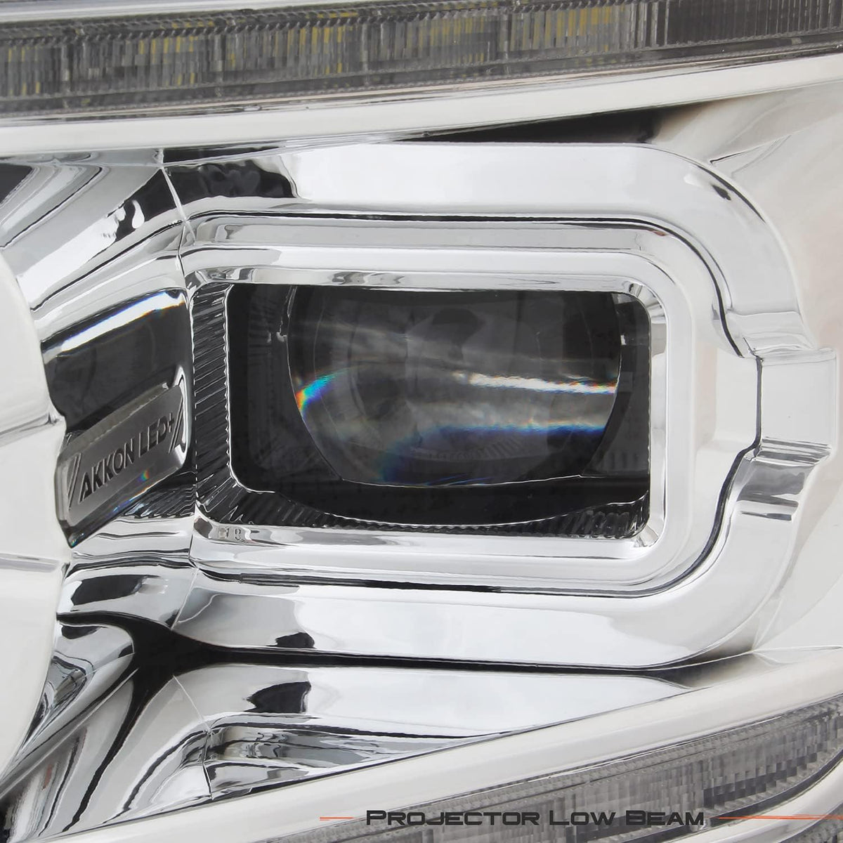 Chrome Housing Dual Projector Full-LED Sequential Light Bar Headlights for Dodge RAM 1500 G453