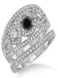 Black Diamond Trilogy Ring on 10k White Gold L41302