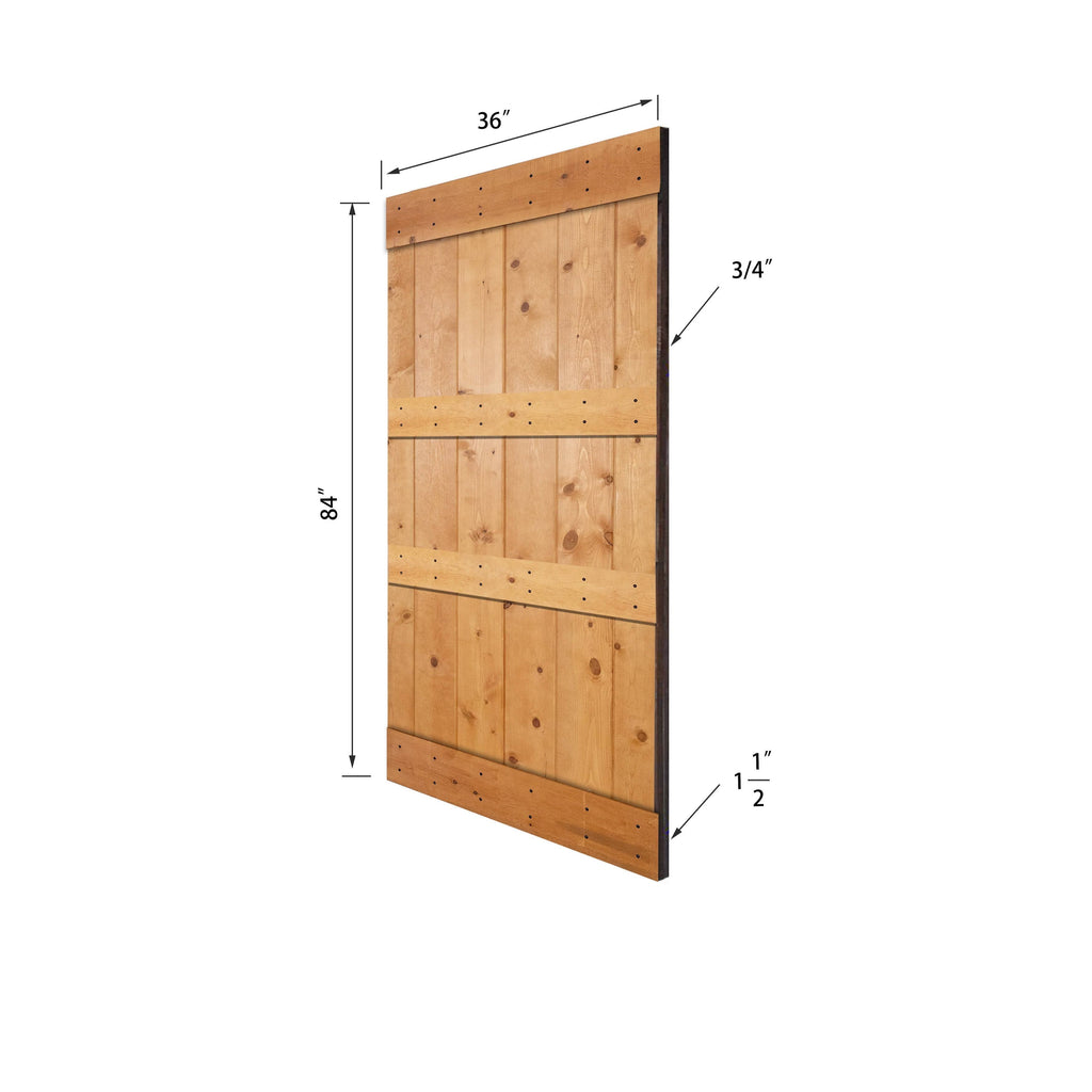 Red Oak Paneled Wood Barn Door with Installation Hardware Kit V517747