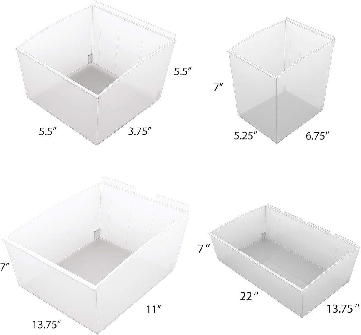 18-Piece Storage Bin Kit for PVC Slatwall D122954