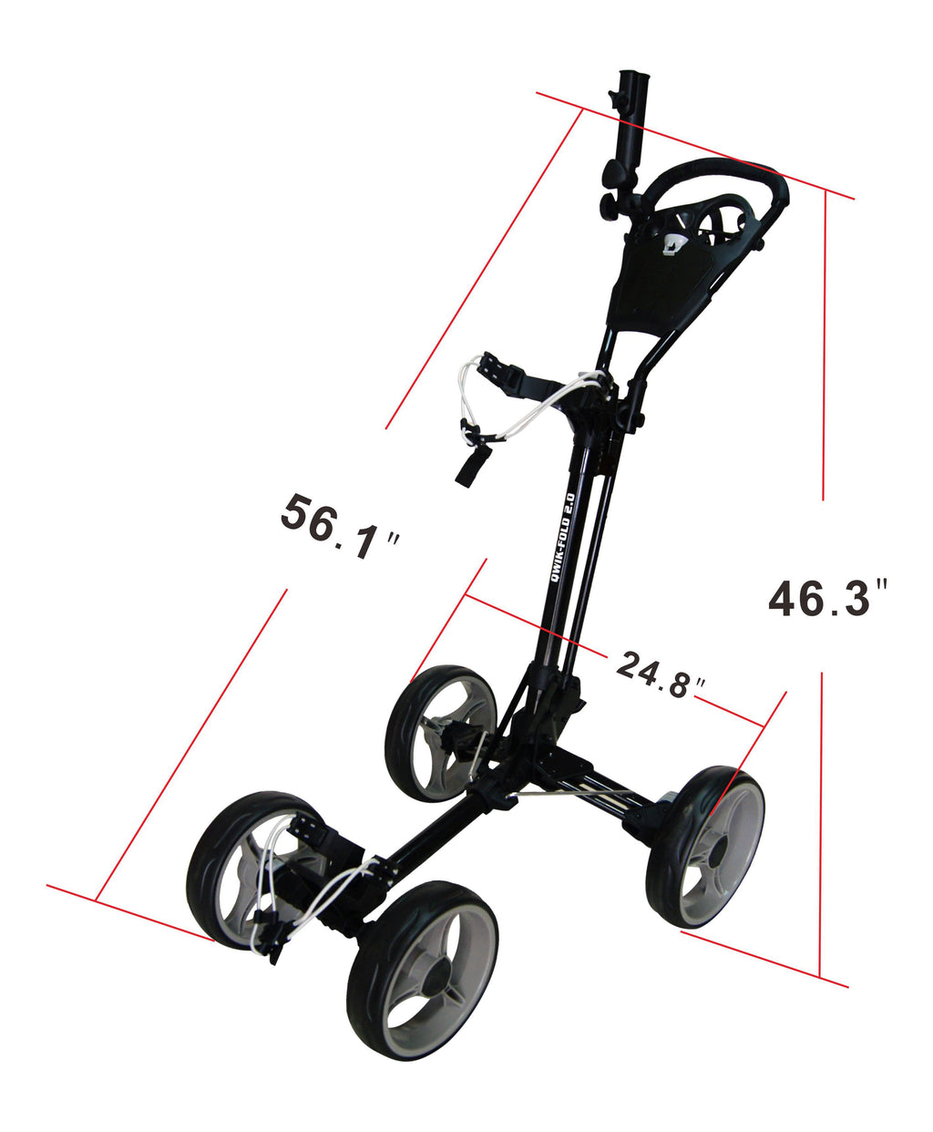 4 Wheel Folding Push Pull Golf Cart Black/Blue X517730