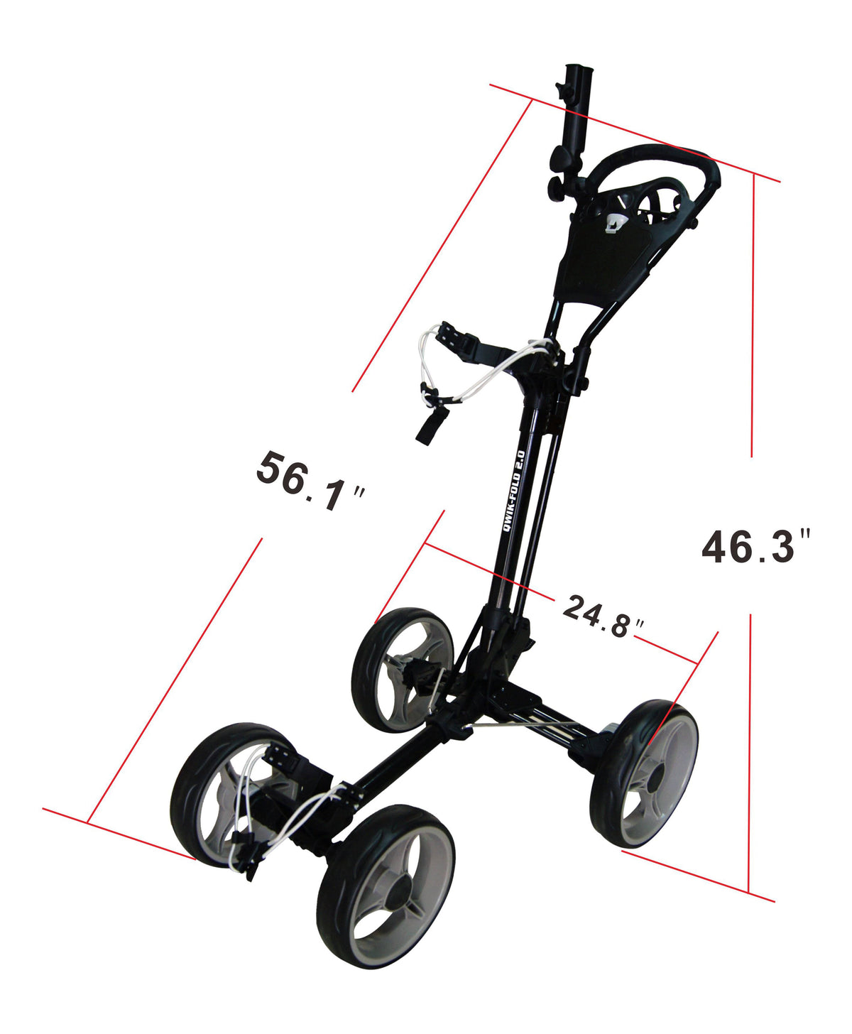4 Wheel Folding Push Pull Golf Cart Black/Blue X517730