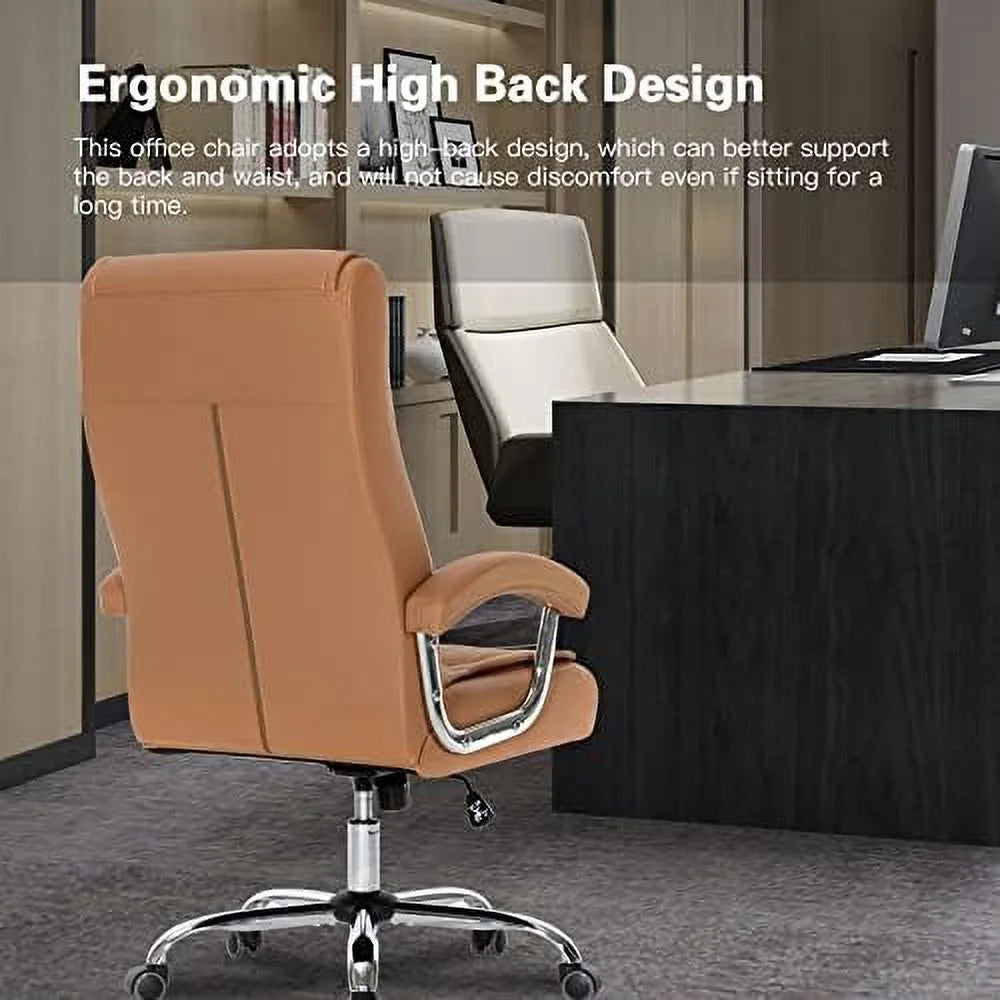 Black Adjustable Leather Executive Office Chair E7627