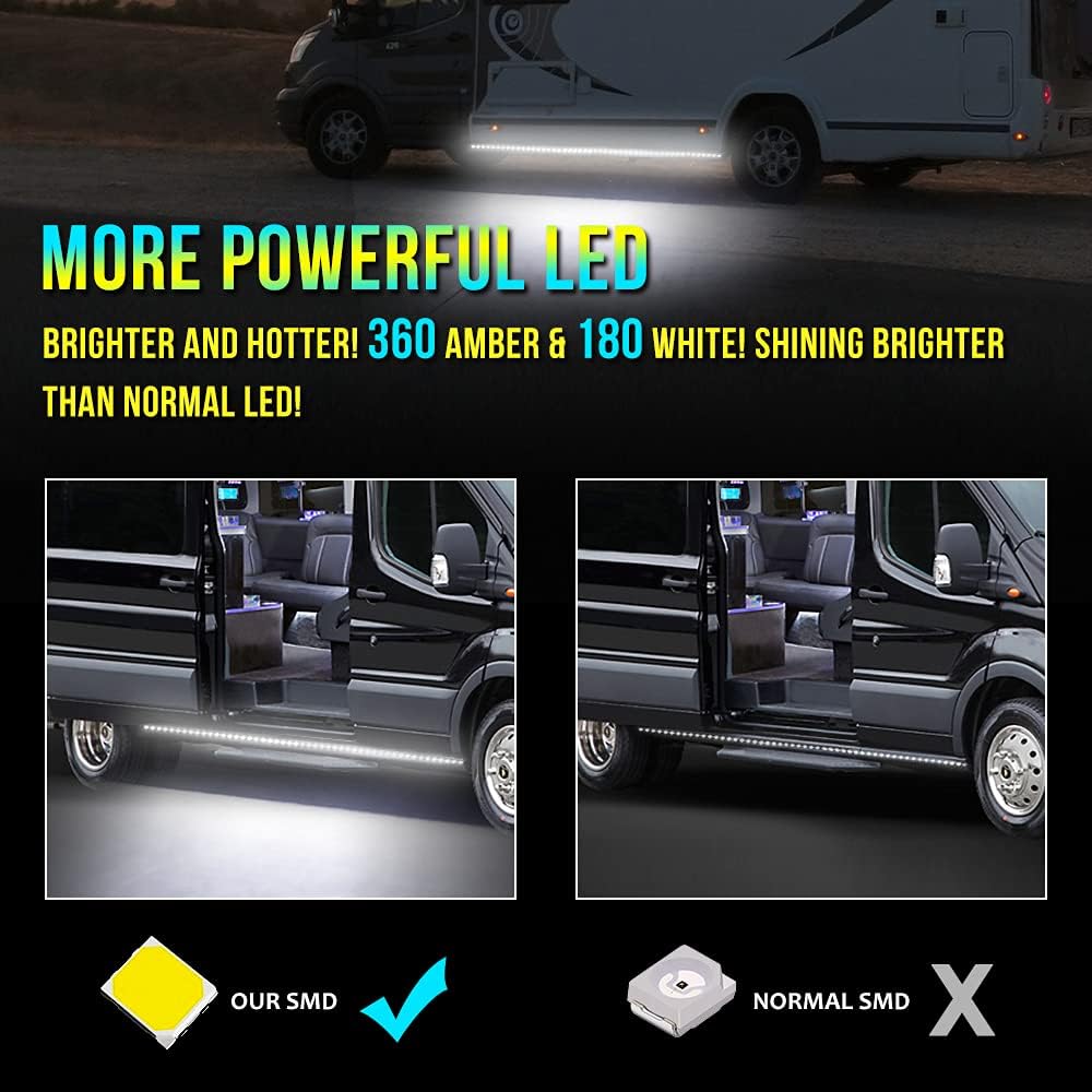 15 Feet Running Board Lights with White Courtesy Lights 2PCs 540 LEDs Flexible Light Strips P866429