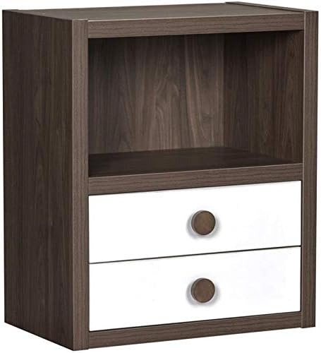 Walnut and White 2 Drawer Bookcase G4517