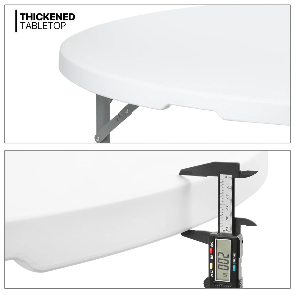 4Ft White Plastic Foldable Table Set of 5 S3800