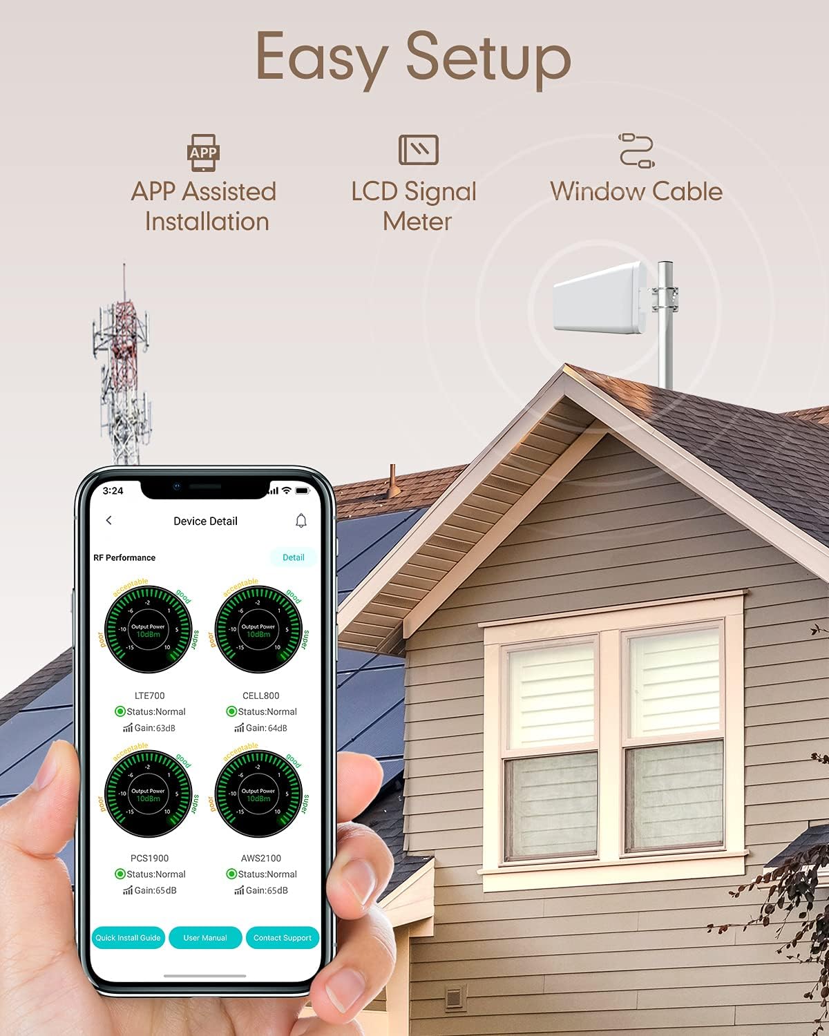 Cell Phone Booster for Home with 2 Indoor Antennas Q320832