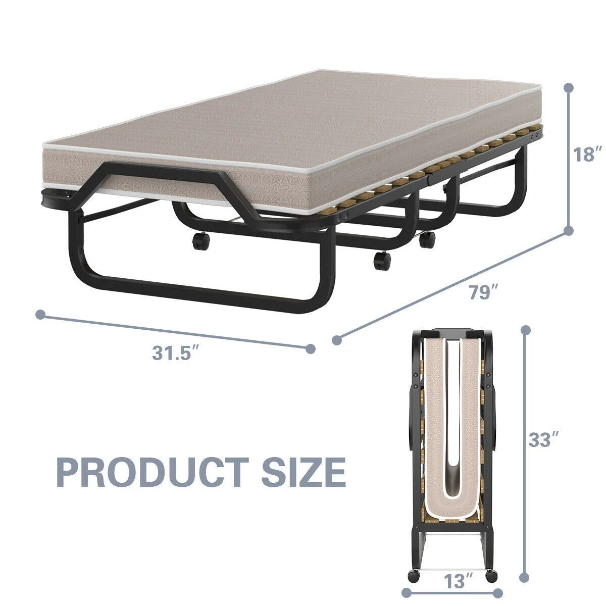 Folding Bed with Memory Foam Mattress G4771