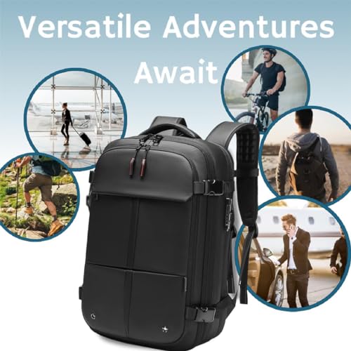 60L Expandable Water Resistant Backpack (Grey) Y904