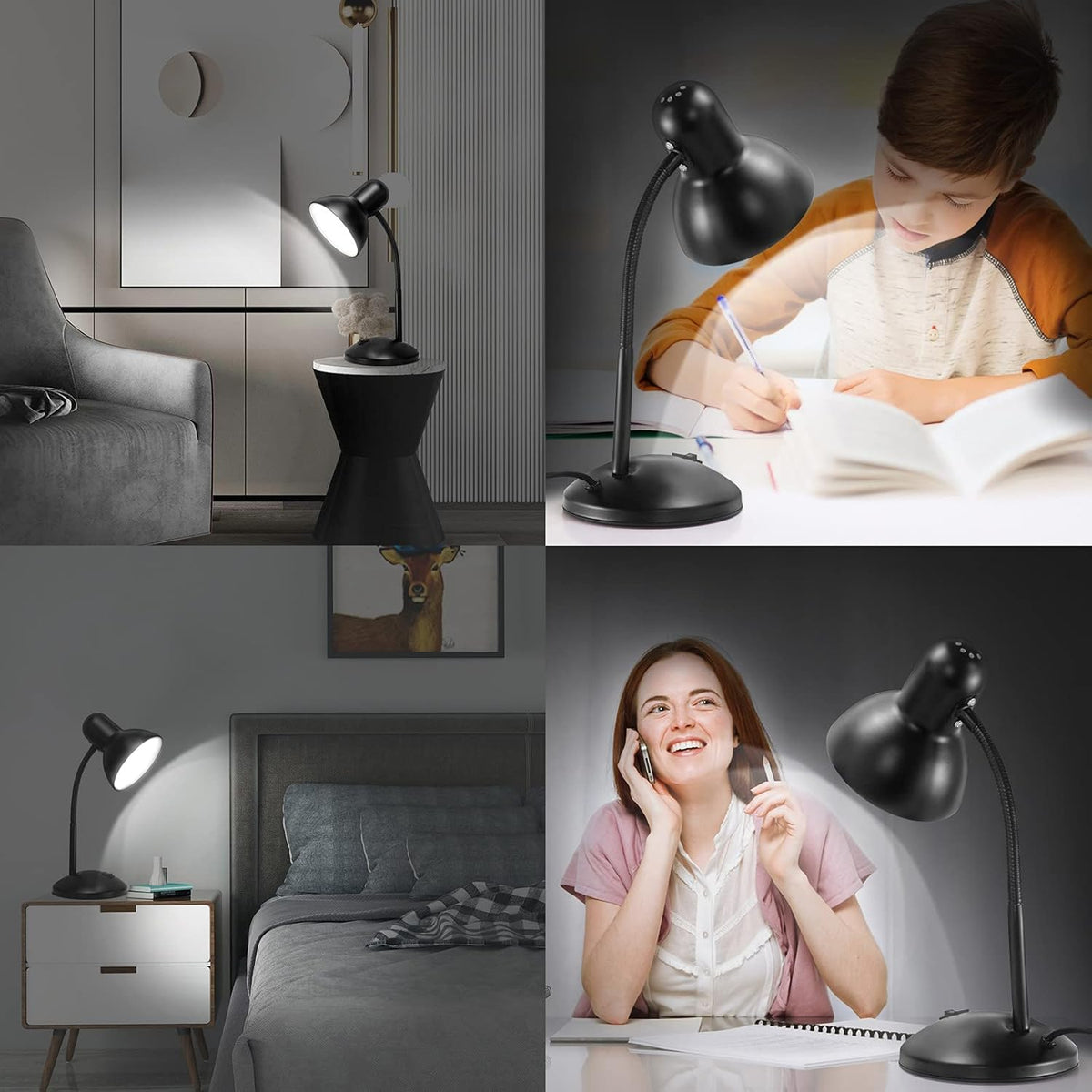 Metal Desk Lamp with LED Bulb U83974