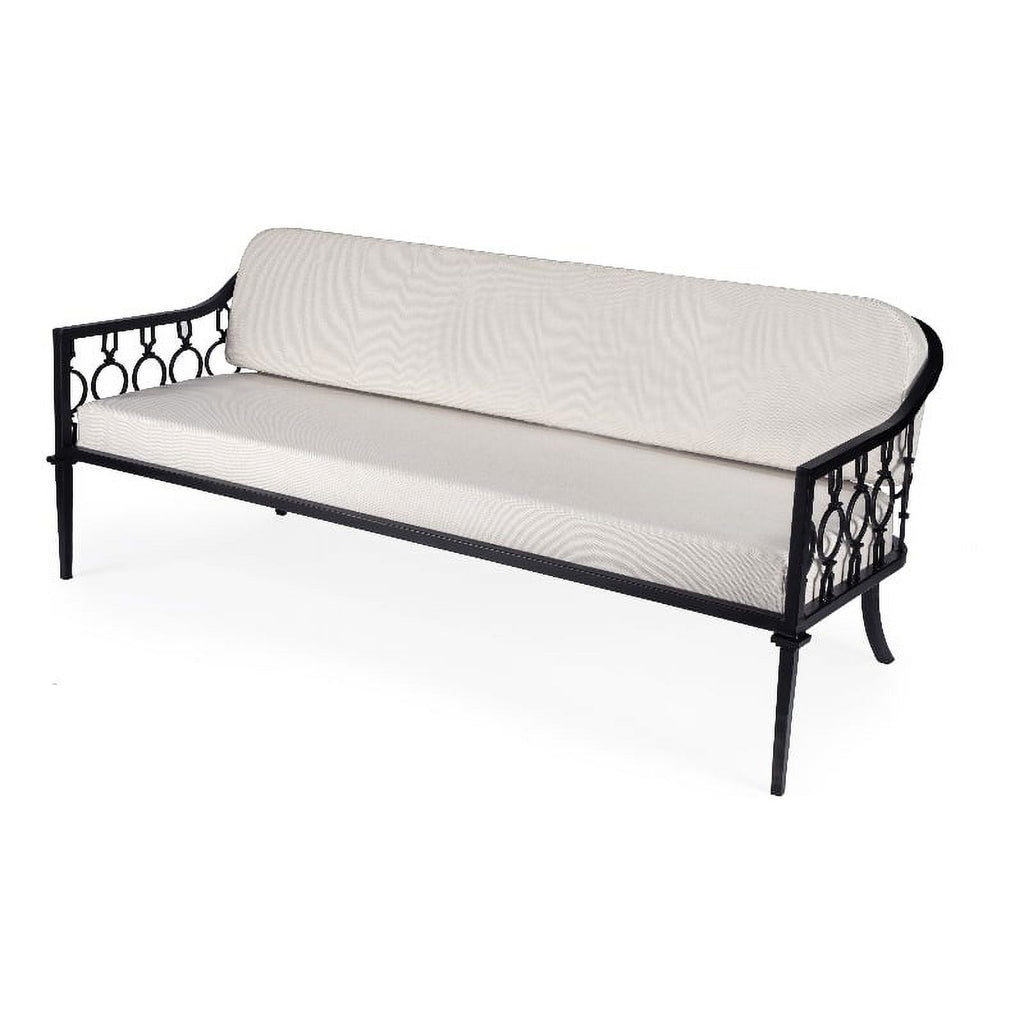 Black Outdoor Sofa and Lounge Chair 2-Piece Set C302733