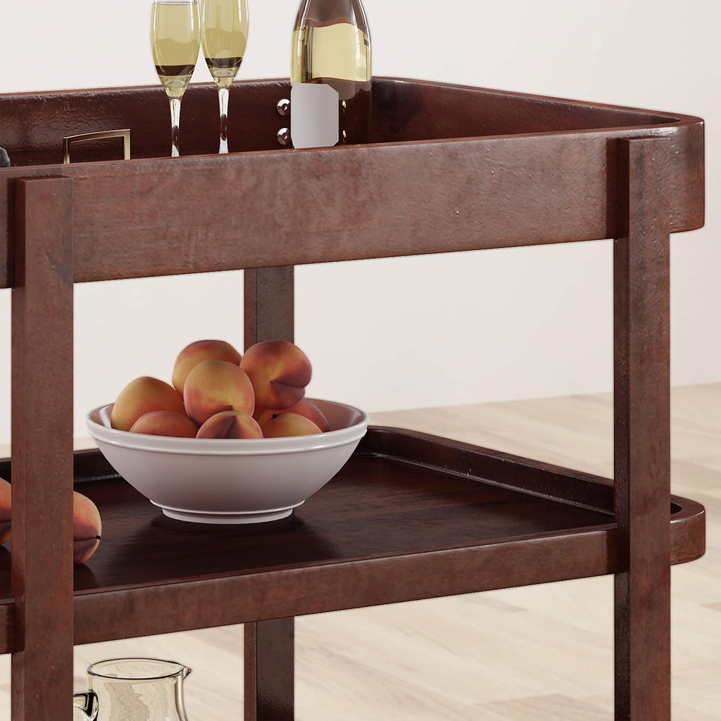 3-Tier Solid Acacia Wood Bar Cart N174247