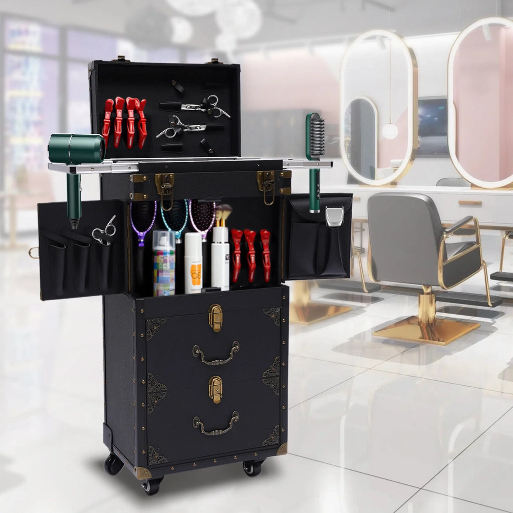 Portable Rolling Makeup Train Case Cosmetic Organizer P14197