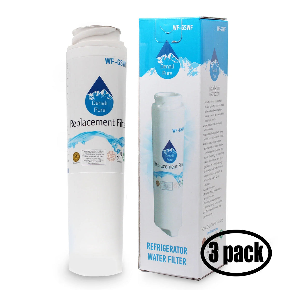 3-Pack Replacement Refrigerator Water Filter Z664373