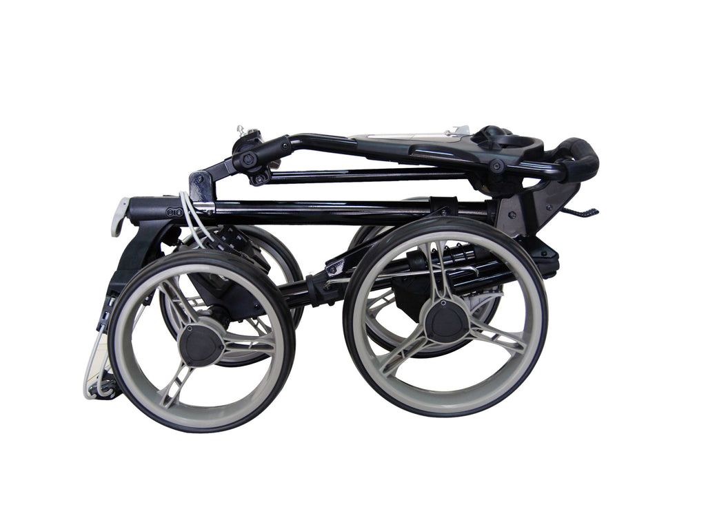 4 Wheel Folding Push Pull Golf Cart Black/Blue X517730