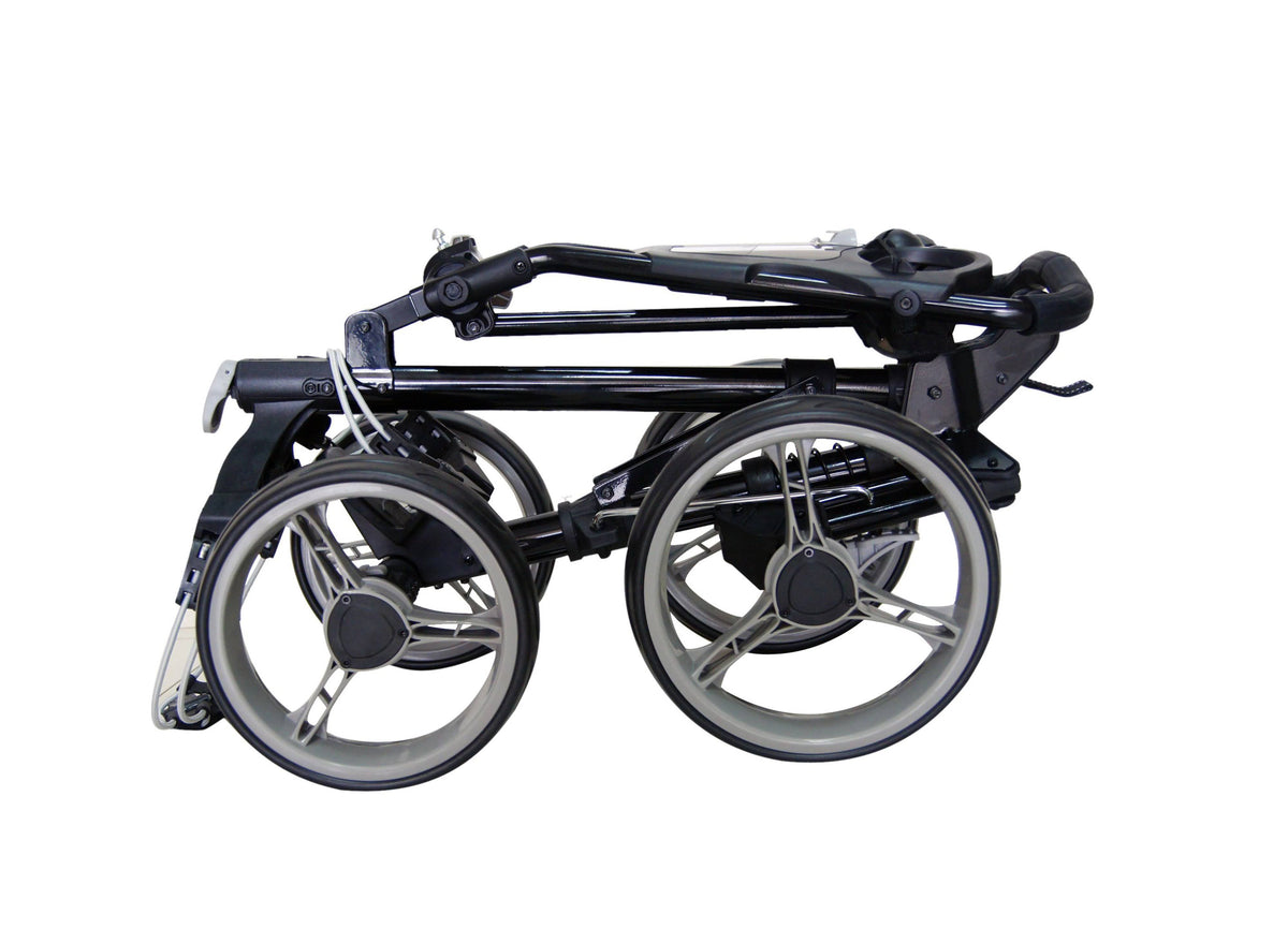 4 Wheel Folding Push Pull Golf Cart Black/Blue X517730