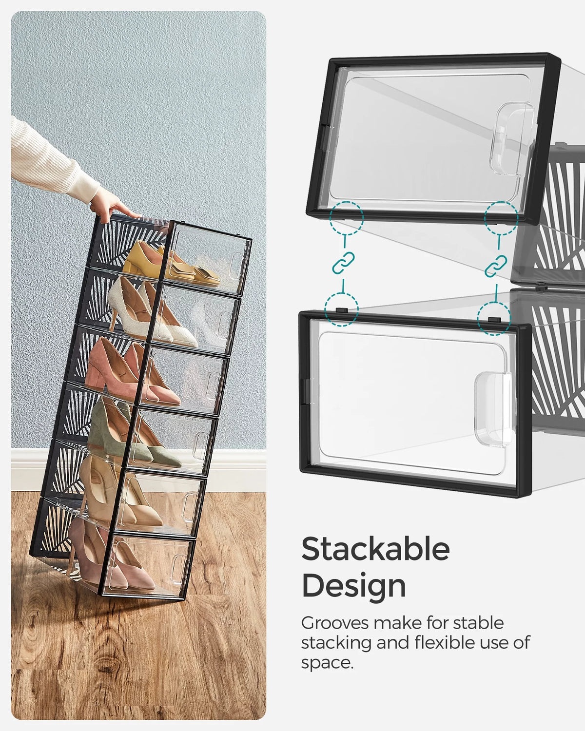 Stackable Plastic Shoe Organizer O2910
