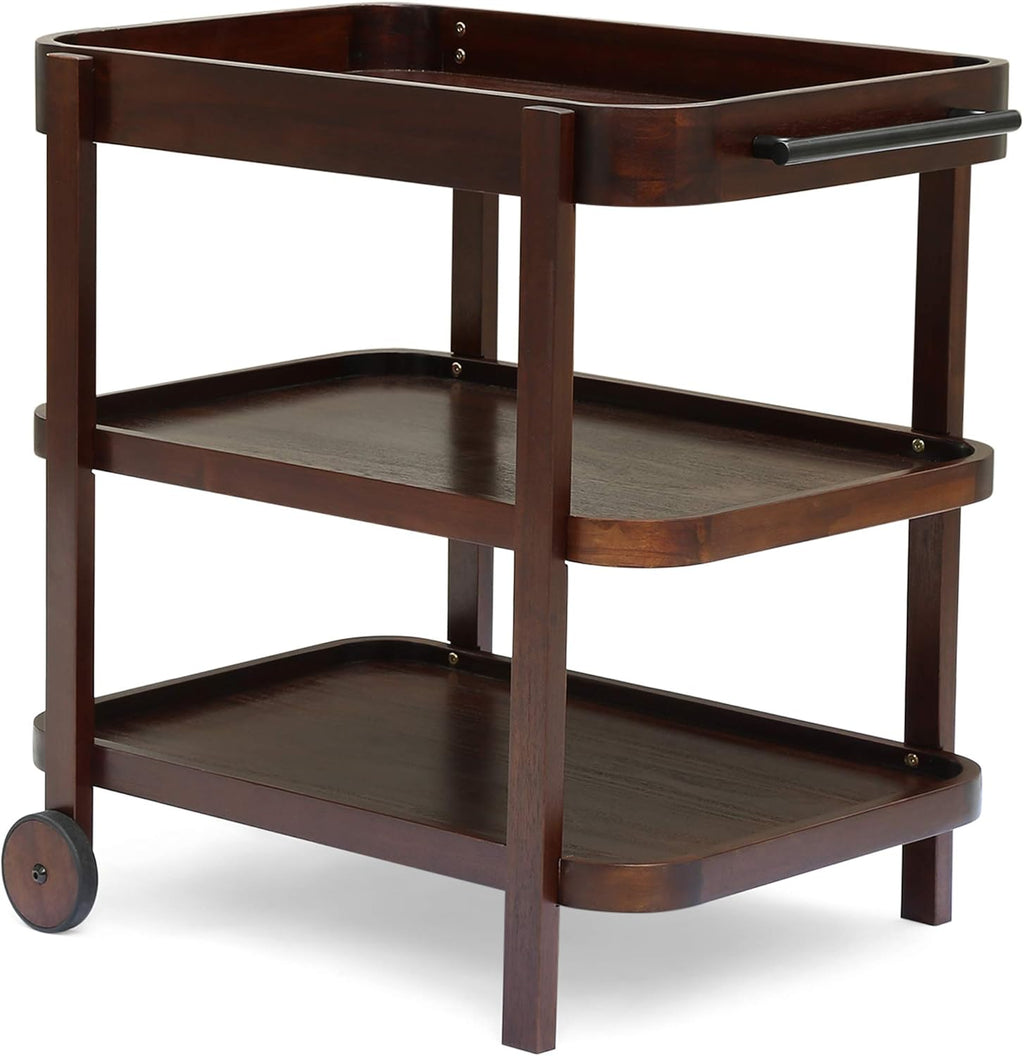 3-Tier Solid Acacia Wood Bar Cart N174247