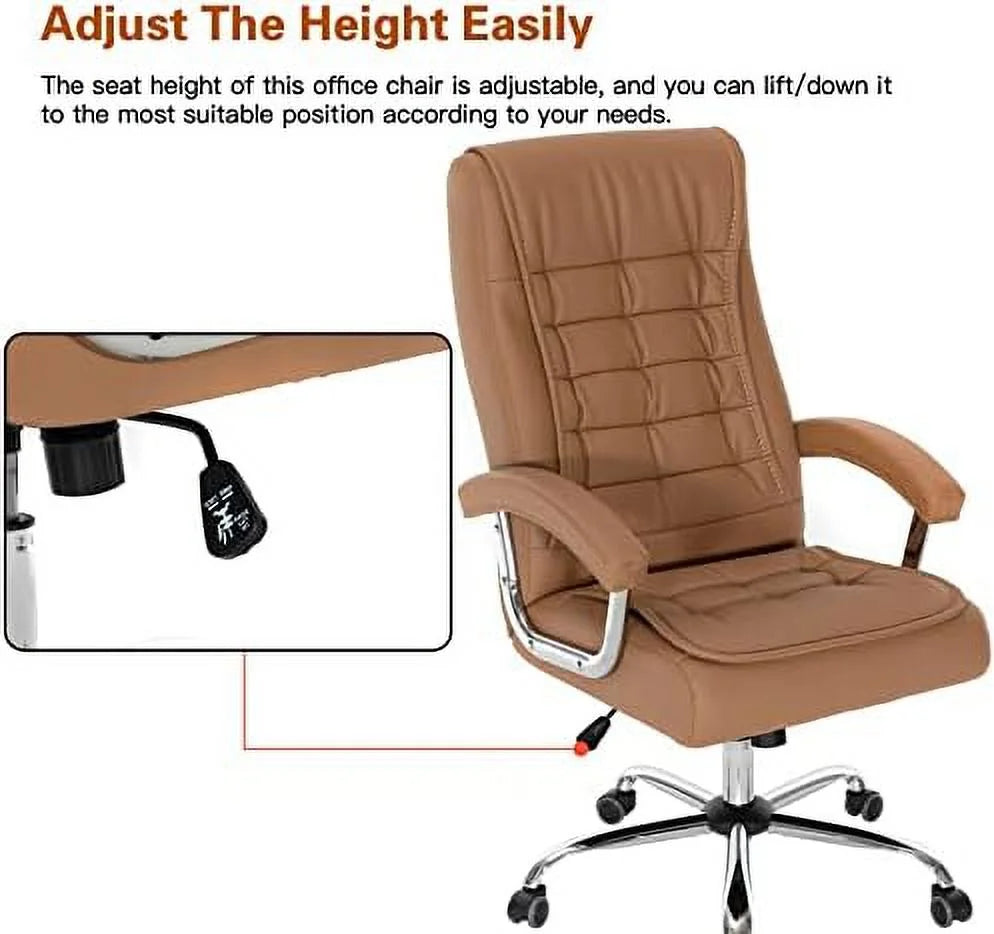 Black Adjustable Leather Executive Office Chair E7627
