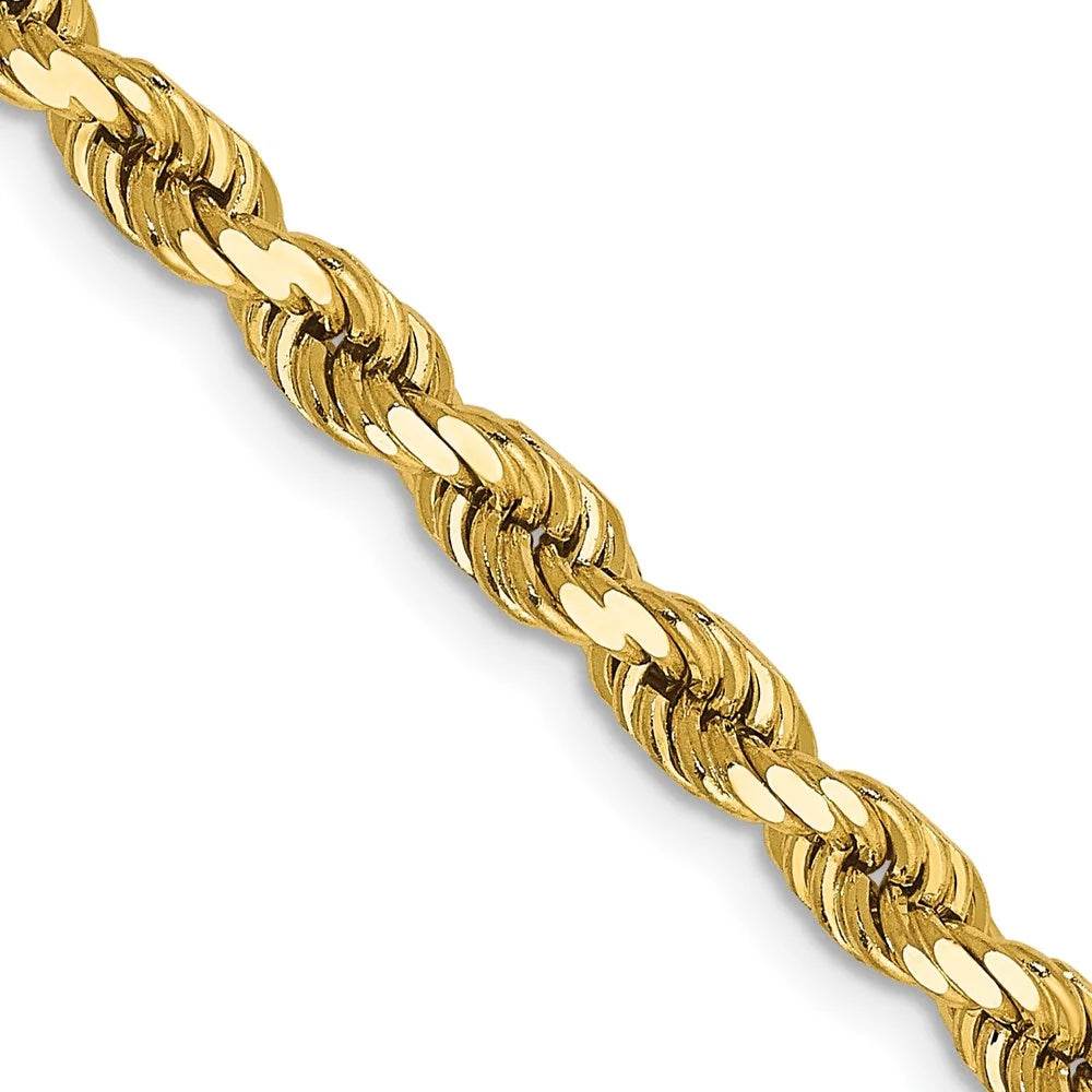 14 Karat Yellow Gold 4mm Diamond-cut Rope Chain J352433