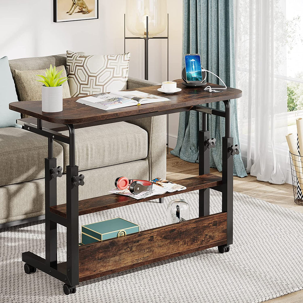 Mobile Height Adjustable Desk with Wireless Charging Station Q182130