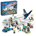 LEGO City Passenger Airplane Building Toy Set with Large Airplane, Passenger Bus, Luggage Truck, Container Loader, and 9 Minifigures V2511