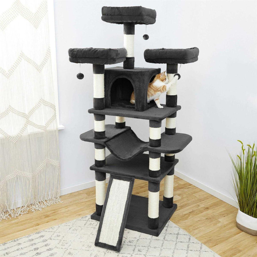 68-in Faux Fur Cat Tree Condo M884865
