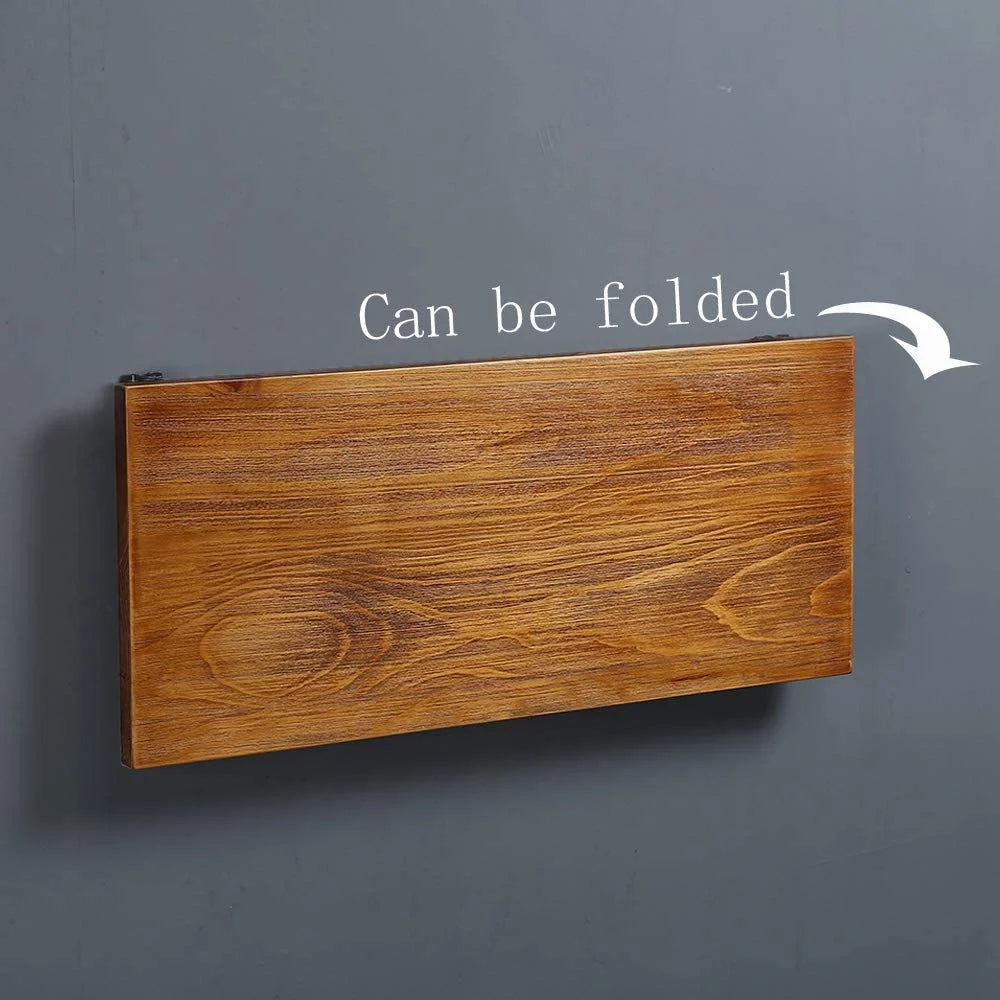 47" Lx14 W Folding Wall Mounted Pine Wood Table C272