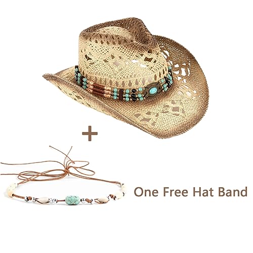 Straw Cowboy Hat with Two Decorative Bands L24249