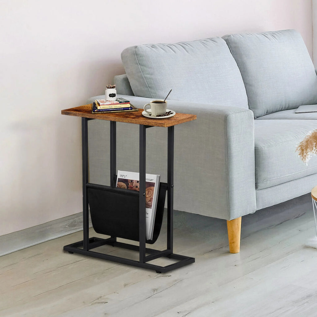 Narrow End Table with Side Pocket J3896