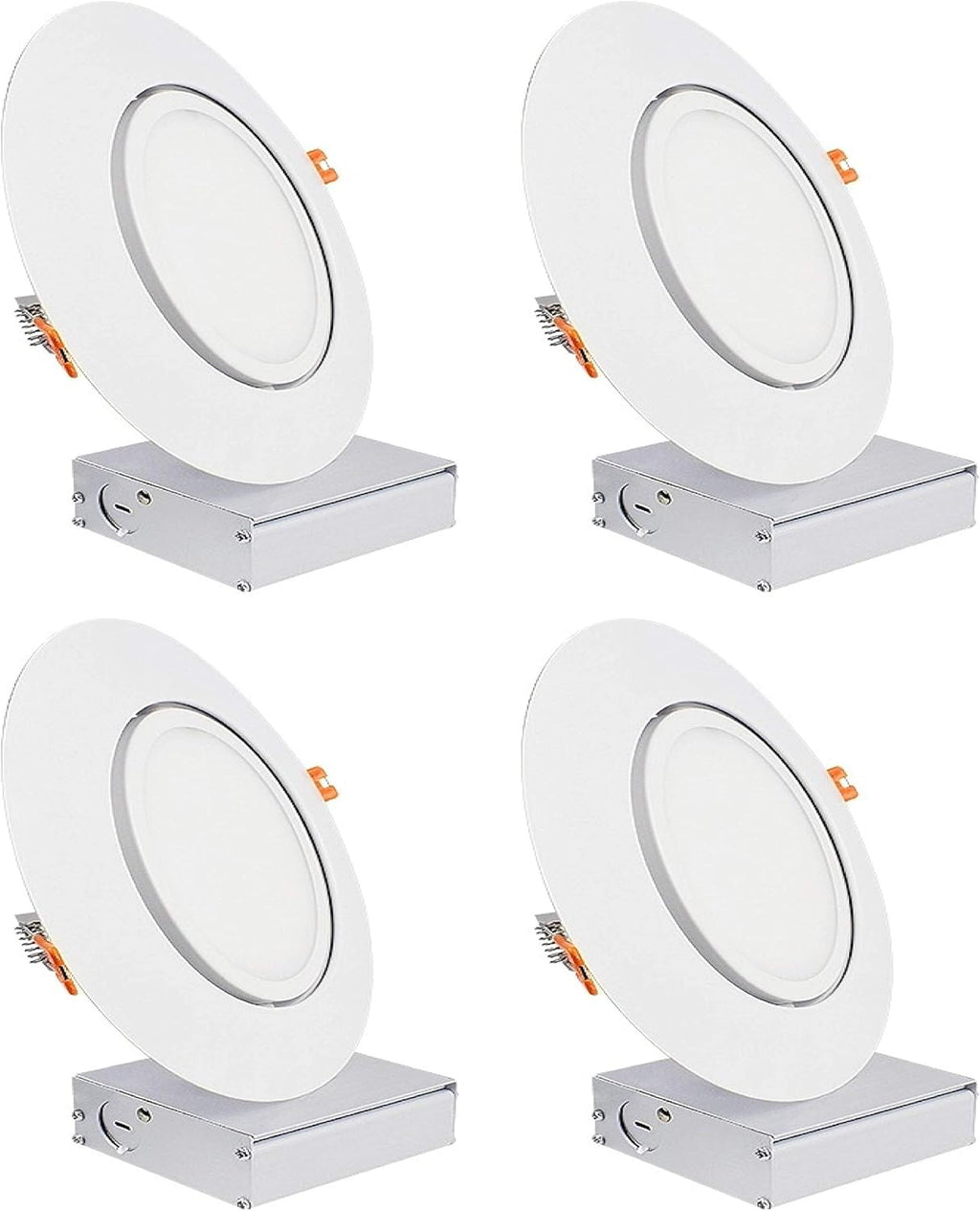 Black Trim 12W Ultra-Thin Recessed Gimbal Downlight (4 Pack) Dimmable O60707