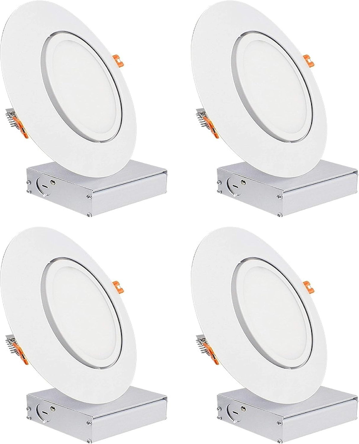 Black Trim 12W Ultra-Thin Recessed Gimbal Downlight (4 Pack) Dimmable O60707