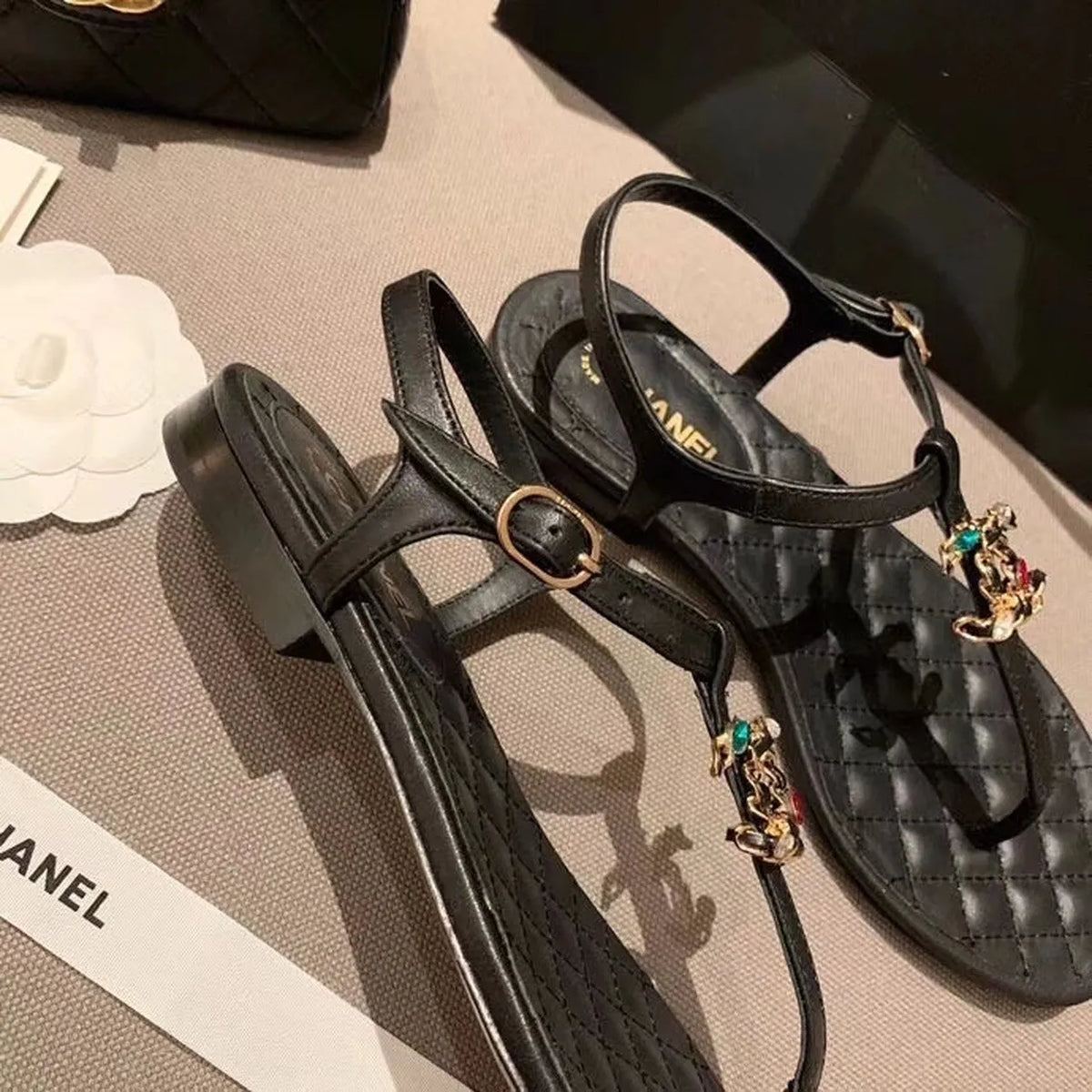 Black Sandals C36551