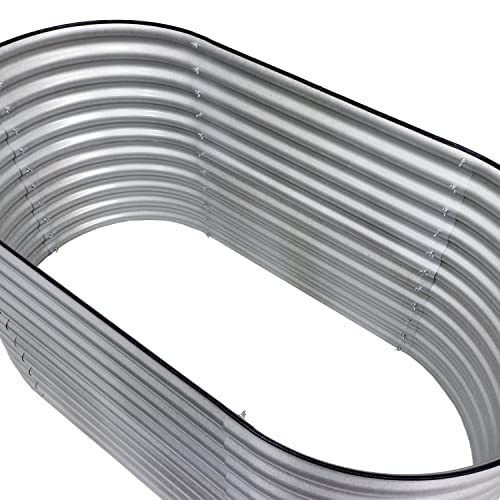 62.5-Inch Oval Stackable Steel Raised Garden Bed Planter Kit with Rubber Edge Trim S8603