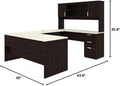 Dark and White Chocolate U Shaped Computer Desk D266660