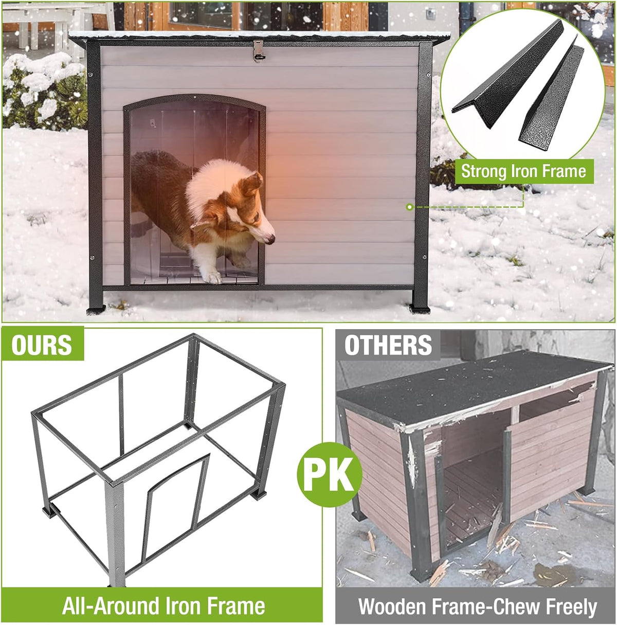 Outdoor Dog Kennel with Liner A19335