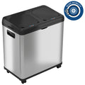 16 Gallon Stainless Steel Dual-Compartment Trash Can and Recycle Bin Z27251