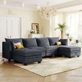 Beige Chenille 2 Piece L-Shape Modular Sectional Sofa F748