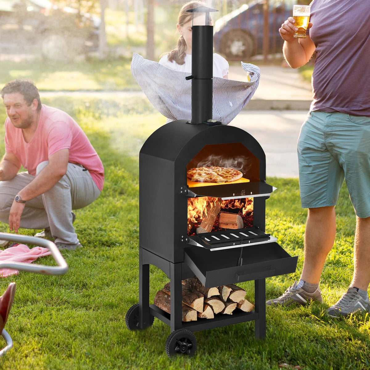 Outdoor Wood Fire Pizza Oven with Pizza Stone F13598