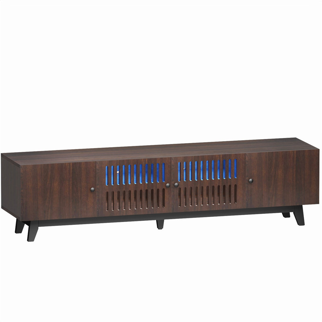 Brown 66 in TV Stand with Storage and LED Light I2930