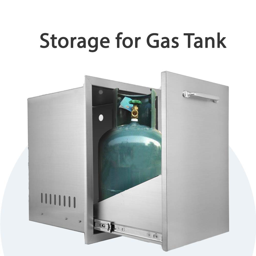 Stainless Steel Propane Tank Drawer W16XD18XH22.3 Inches I3431