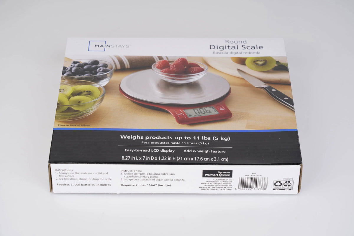 Round Stainless Steel Digital Kitchen Scale J10292