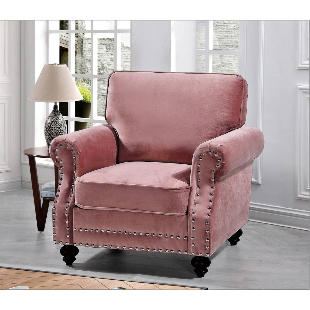 Black Velvet Nailhead Chair V81189