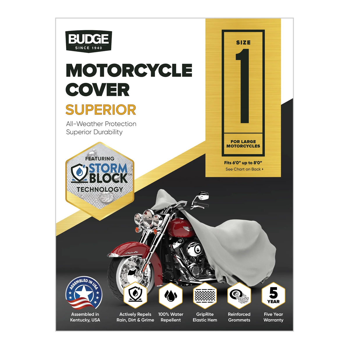 Gray Waterproof Motorcycle Cover U447