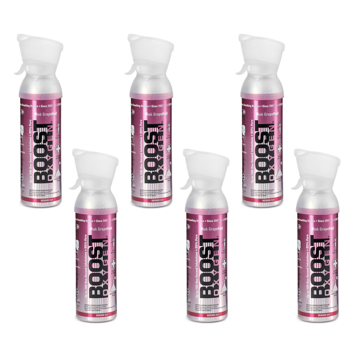Pink Grapefruit 5 Liter Pure Oxygen Canister (6 Pack) M660299