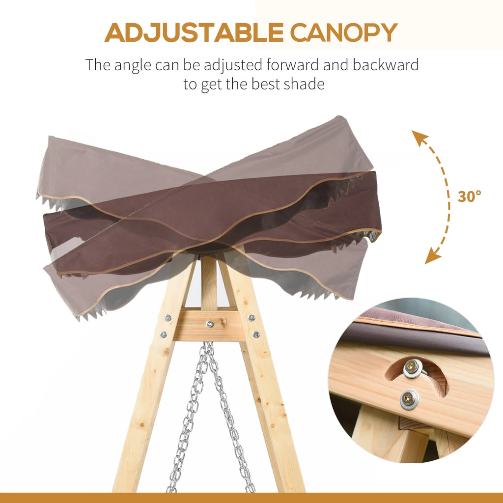 2-Person Outdoor Porch Swing with Wooden Stand R72679