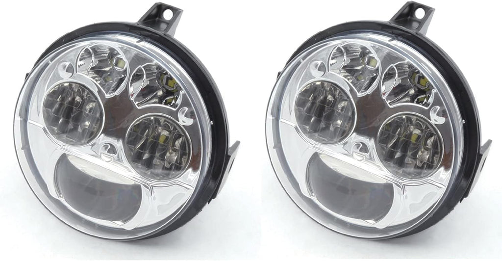 Pair Chrome 4.5 inches High Low Beam LED Headlight Assembly M18684