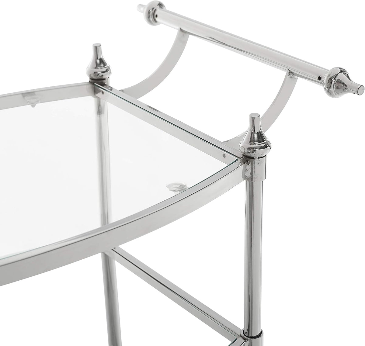 Chrome and Clear Glass Mobile Bar Cart O364