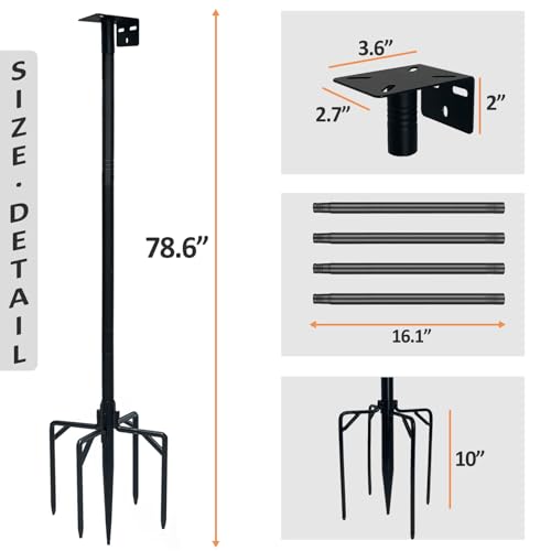 78 Inch Adjustable Heavy Duty Bird House Stand with Strong Base R986