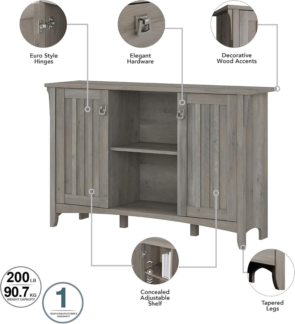 Accent Storage Cabinet with Doors, Driftwood Gray N130